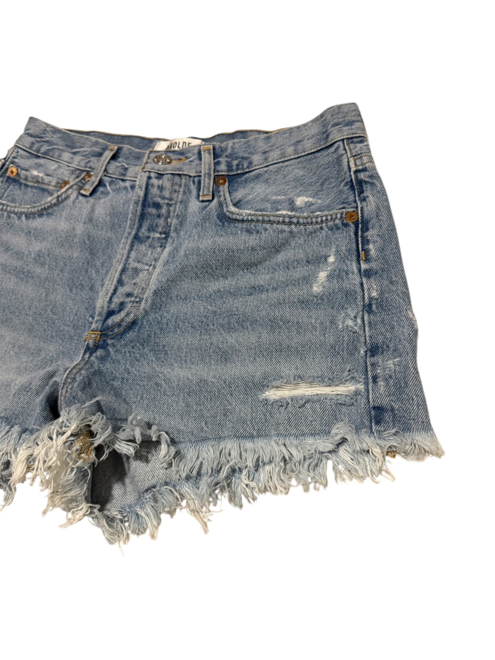 AGOLDE Parker Vintage Cutoff Denim Shorts Size 26 - Picture 4 of 9